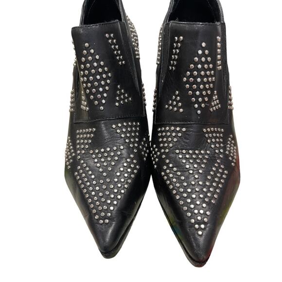 See By Chloe Black Silver Studded Booties 38/7.5 - Picture 2 of 14